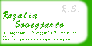 rozalia sovegjarto business card